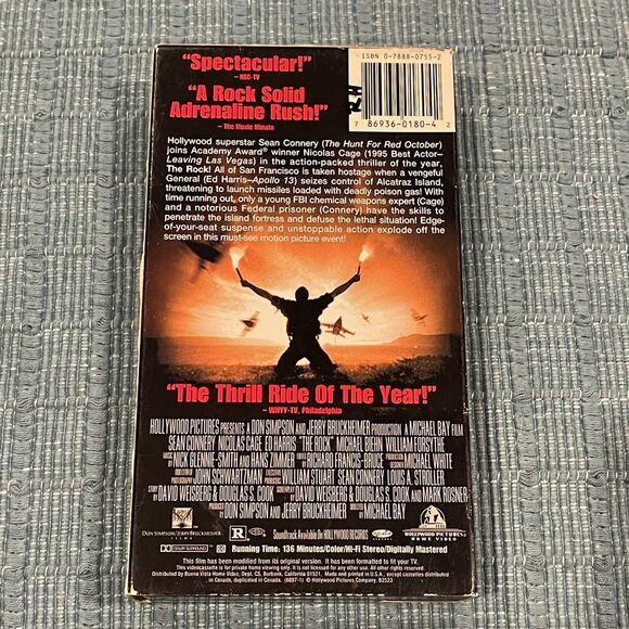 The Rock (VHS, 1998) TESTED Tape And Cover - Picture 3 of 9